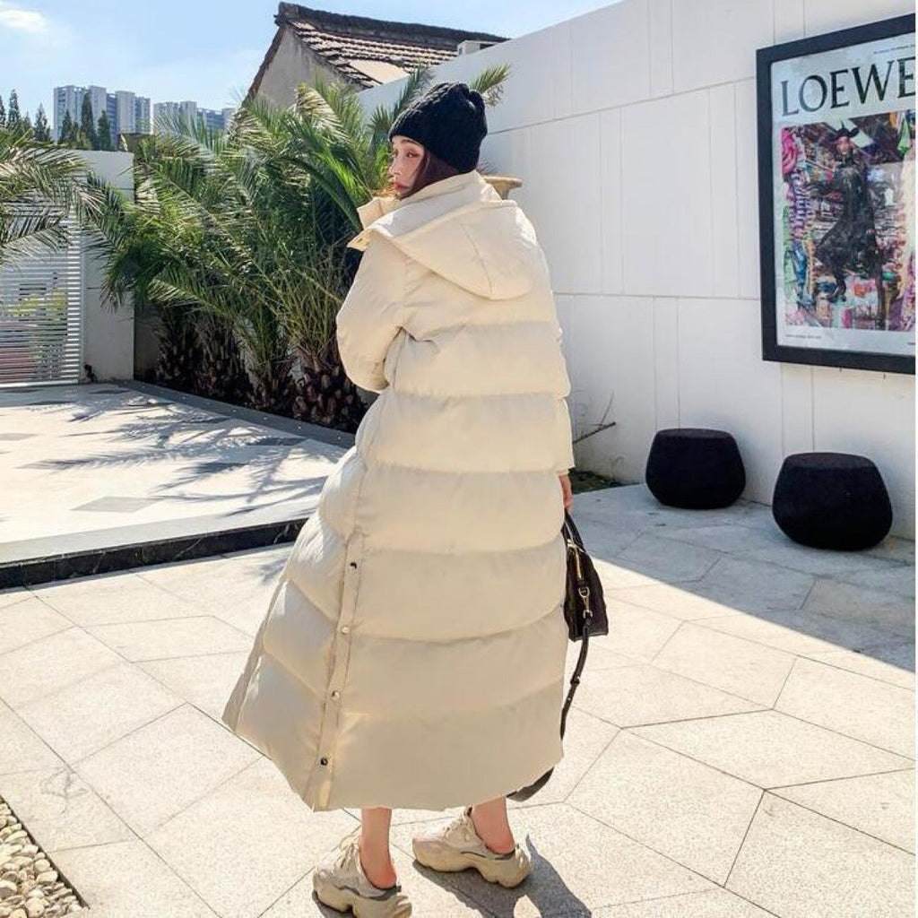 Women's Loose-fitting Padded Long Below-the-knee Cotton Coat
