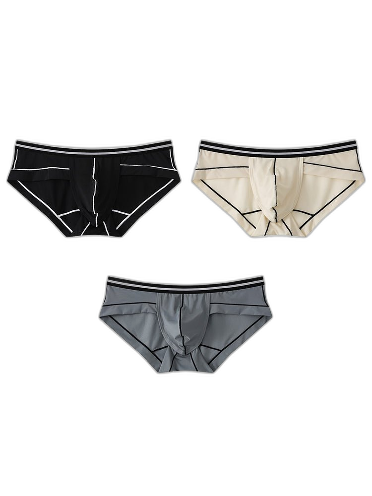 3 Pack Men's Semi-Transparent Comfortable Soft Skin-Friendly Minimalist Briefs