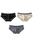 3 Pack Men's Semi-Transparent Comfortable Soft Skin-Friendly Minimalist Briefs