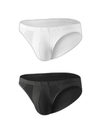 2 Pack Men's Sheer Mesh Low-Rise Sexy Ice Silk Briefs