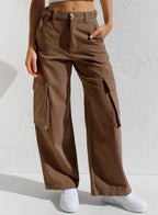 Women's Multi-pocket Workwear Loose Casual Denim Trousers