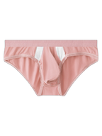 3 Pack Men's Low-Rise Ice Silk High-Stretch U-Convex Large Pouch Briefs
