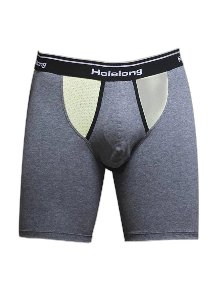 Dual Pouch Men's Long Legs Sports Boxer Briefs