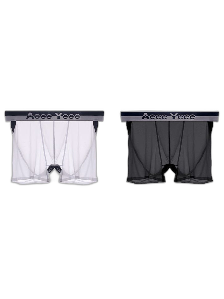 Men's Ice Silk Hip Hollow Mesh Boxer Briefs