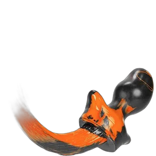 BULLDOG Puppy Tail Butt Plug | Orange & Black Swirl