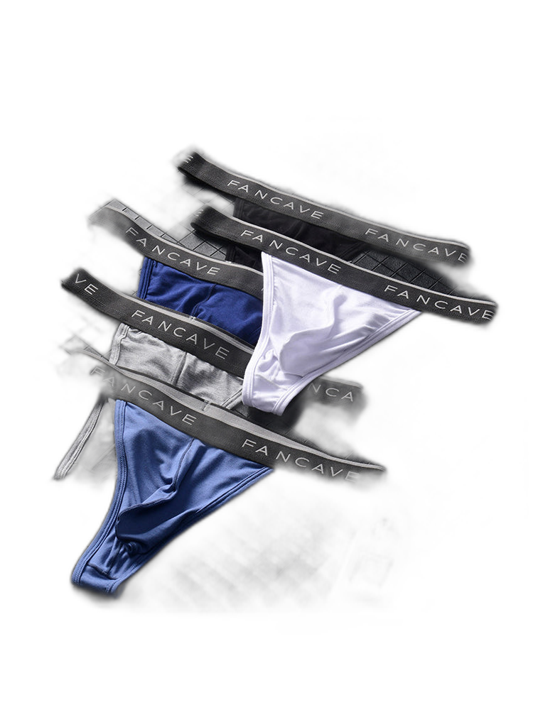 3 Pack Men's Modal U-Pouch Mid-Rise Thongs