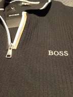NEW with tag - MENS BOSS black zip Polo Shirt