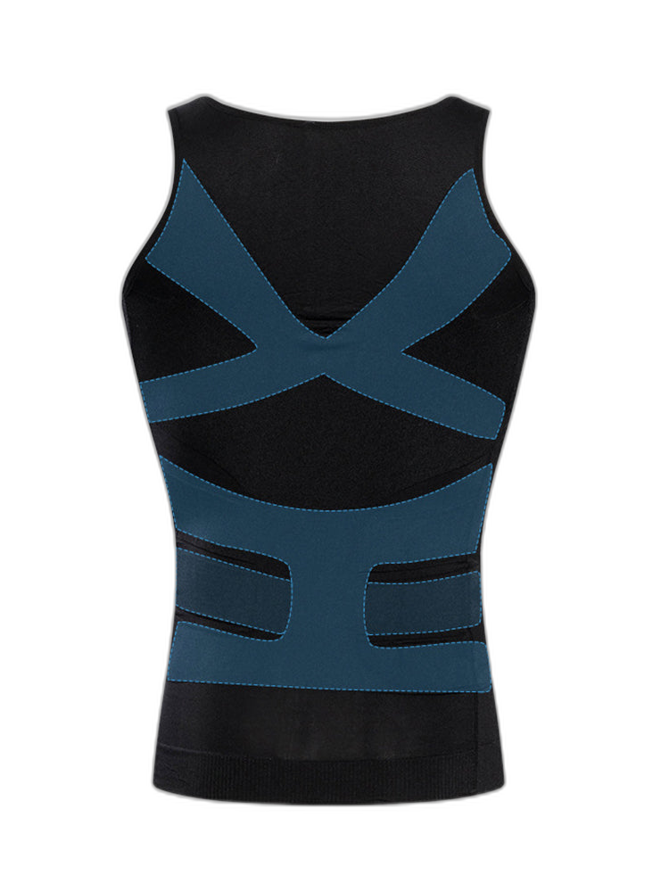 Mens Waist Body Shaper Vest T-Shirt Tank Tops
