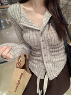 Women's Autumn Age-reducing Lapel Slim-fit Cardigan