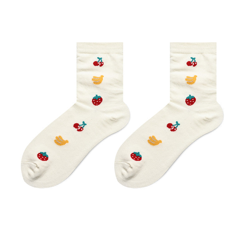 Socks Female Japanese Cute Cartoon Hand-painted  Stockings Korean Version