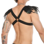 Men's Feather Decorative Harness Strap