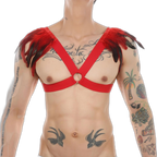 Men's Feather Decorative Harness Strap