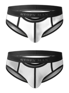 Men’s Spliced Lines U Convex Pouch Cotton Briefs