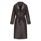 Women's Long, Loose-fit Classic Trench Coat With A Lapel And Belt