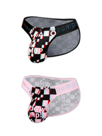 2 Pack Men's Breathable Alphabet-Print Expanded Pouch Briefs