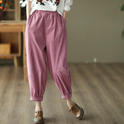 Retro Corduroy Harlan Pants Female