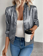 Thin Coat With Zip Slim Fit Slimming Casual Jacket Top