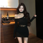 Spicy Girl Innocent Alluring Lace Patchwork Sheath Skirt