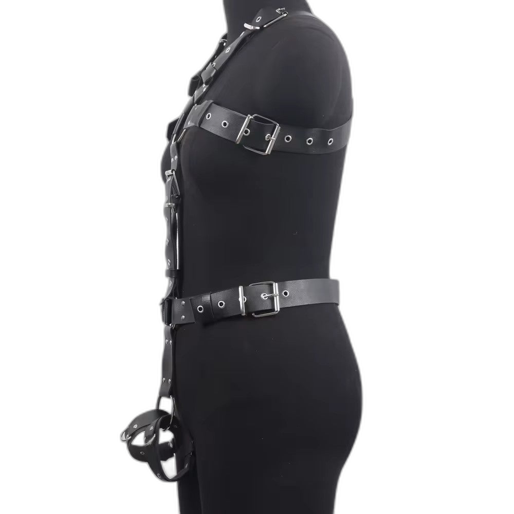 Full Torso Adjustable Leather Harness