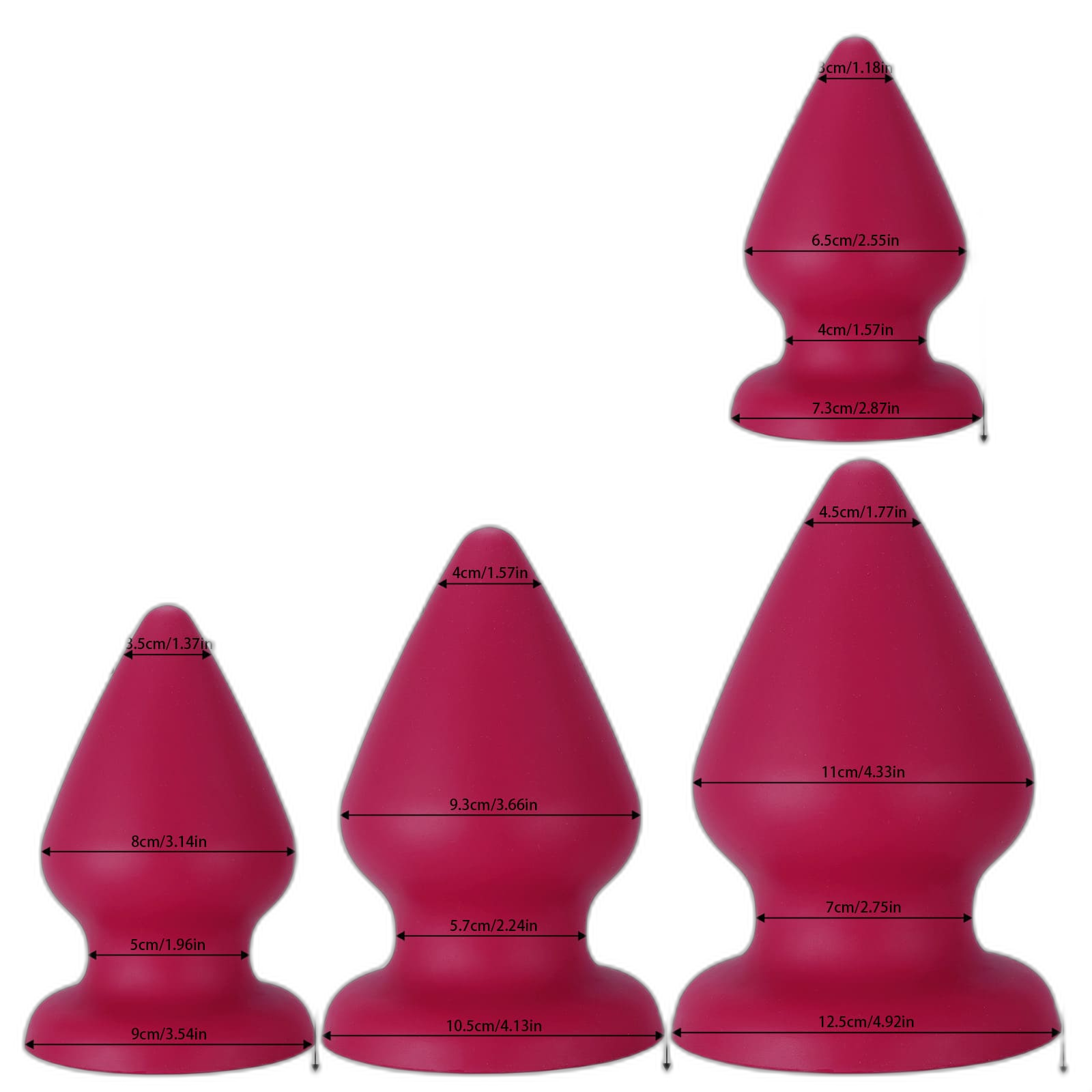 Red Drop - Soft Silicone Anal Plug - 6 Sizes