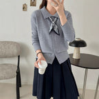 Lazy Fashion Lapel Scarf Sweater