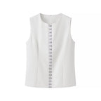 Round Neck Sleeveless Vest Fashion Casual Pants Suit
