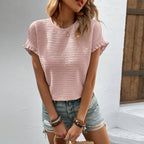 Women's Knitwear Casual Top Round Neck T-shirt
