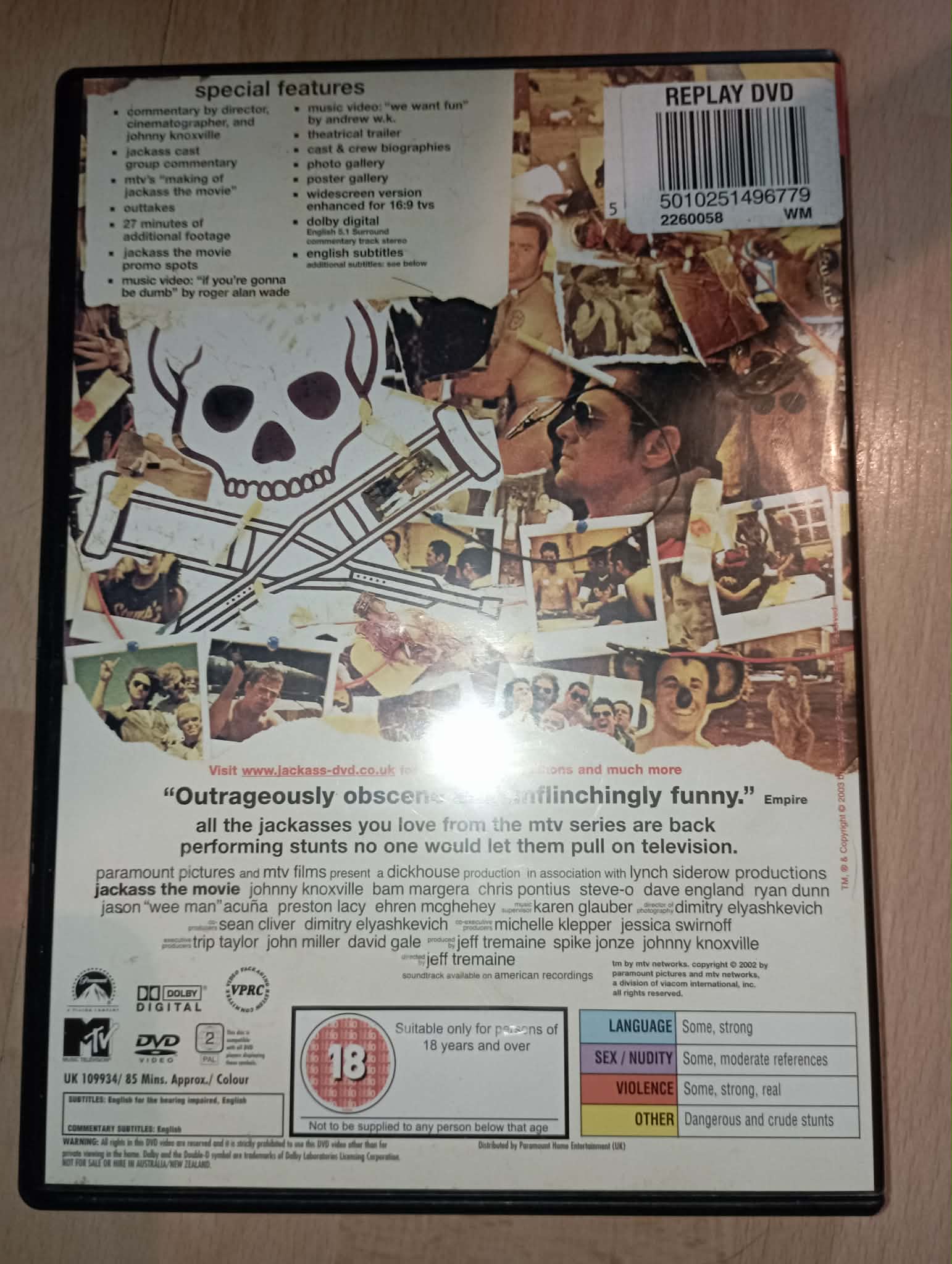DVD : JACKASS THE MOVIE SPECIAL COLLECTORS EDITION