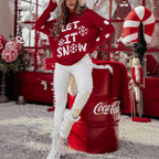 Women's Crew Neck Christmas Red Sweater