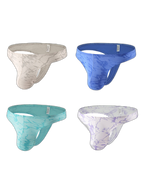 4-pack Men's Supportive Fit Lightweight & Airy Breathable Thong & Strings