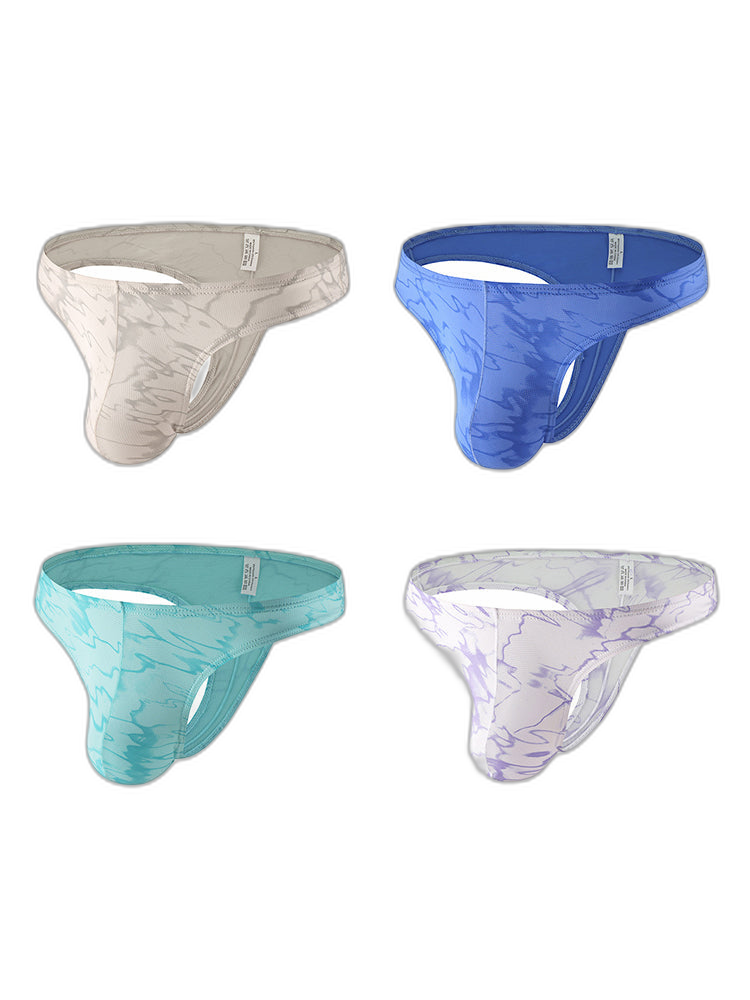 4-pack Men's Supportive Fit Lightweight & Airy Breathable Thong & Strings