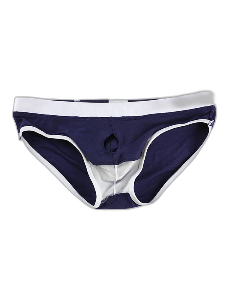Men's Breathable Cotton Pouch Briefs with Fly
