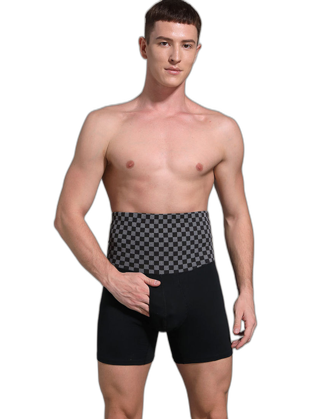 Men's Tummy Control Boxer Briefs With Functional Fly
