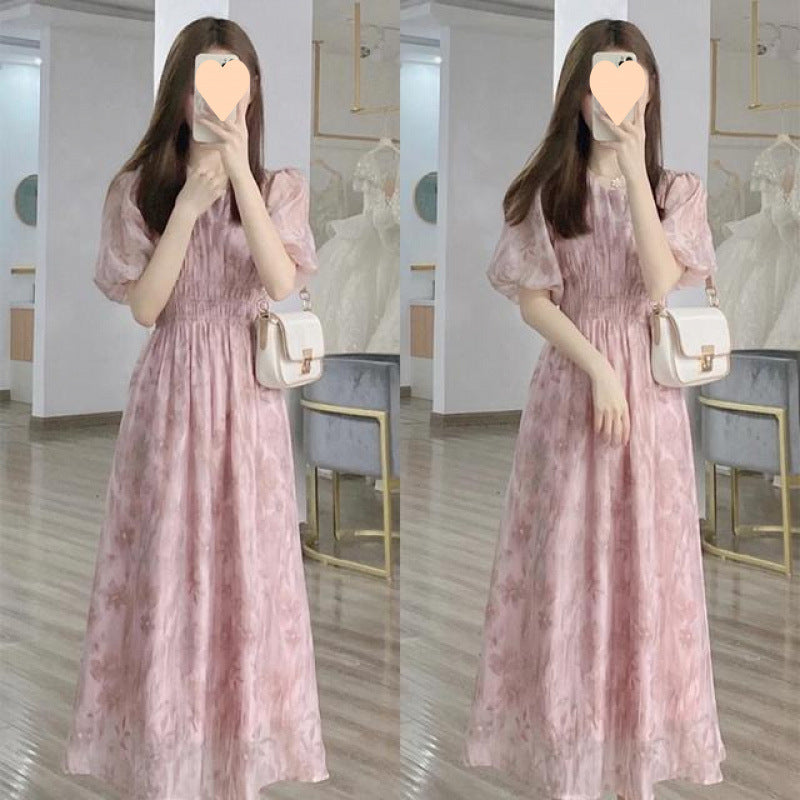 Niche-design Women's Summer Waist-cinching Maxi Dress