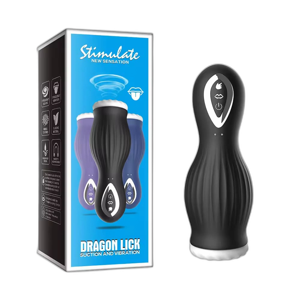DragonLick - Silicone Male Masturbator - Vibrating & Suction Stroker