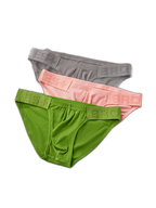 2 Pack Men's Solid Color Low Rise Sweat-Absorbent Large U-Shaped Small Pocket Briefs