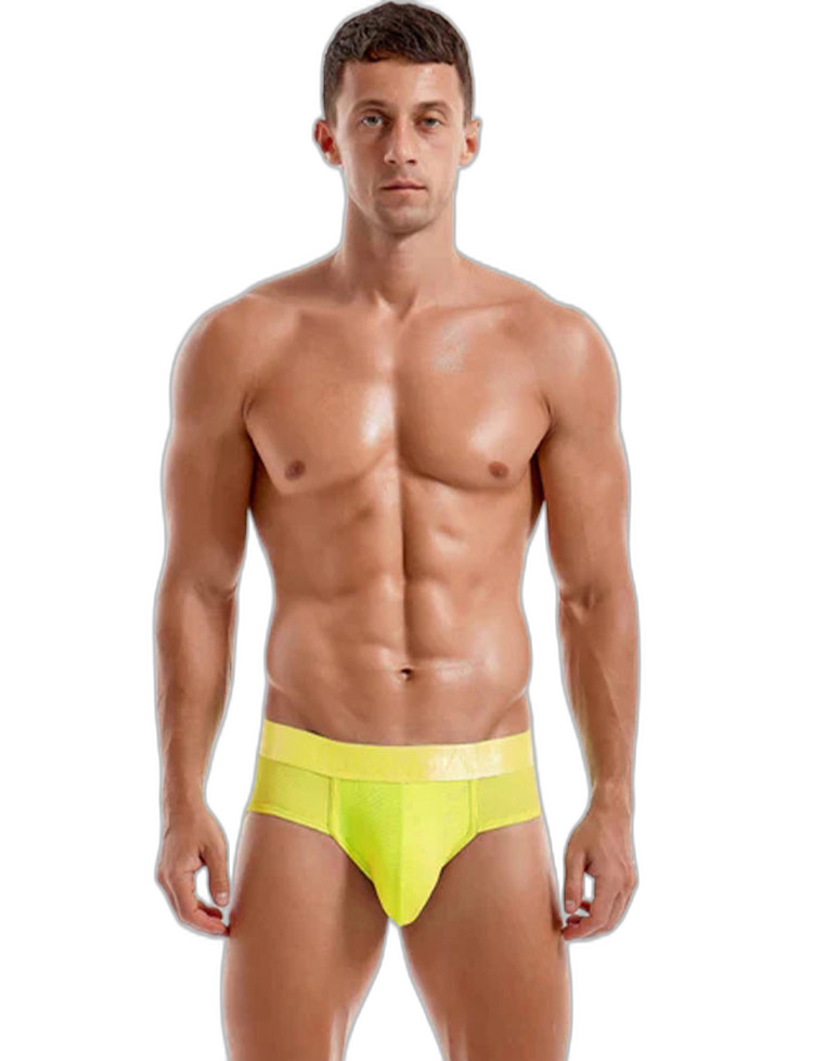 Men's Solid Color Mesh Breathable Sports Fitness Briefs