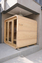 KOVE Cube Sauna 3–4 Person Outdoor Sauna – Premium Spruce Wood, 6kW Harvia Heater, Modern Cube Design