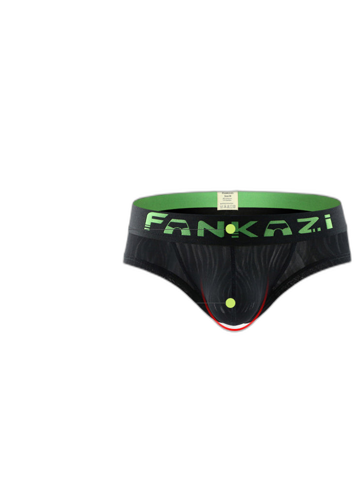 3 Pack Men's Striped U-Pouch Breathable Casual Briefs