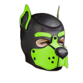 Mr S Leather Neoprene K9 Puppy Hood | Black/Lime Green