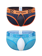 2 Pack Men's Sexy Mesh Front Opening Sponge Coaster Briefs