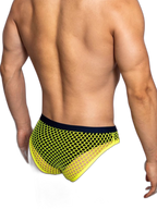 3 Pack Men's Low-Waist Sexy Big Mesh Breathable Transparent Sports Briefs
