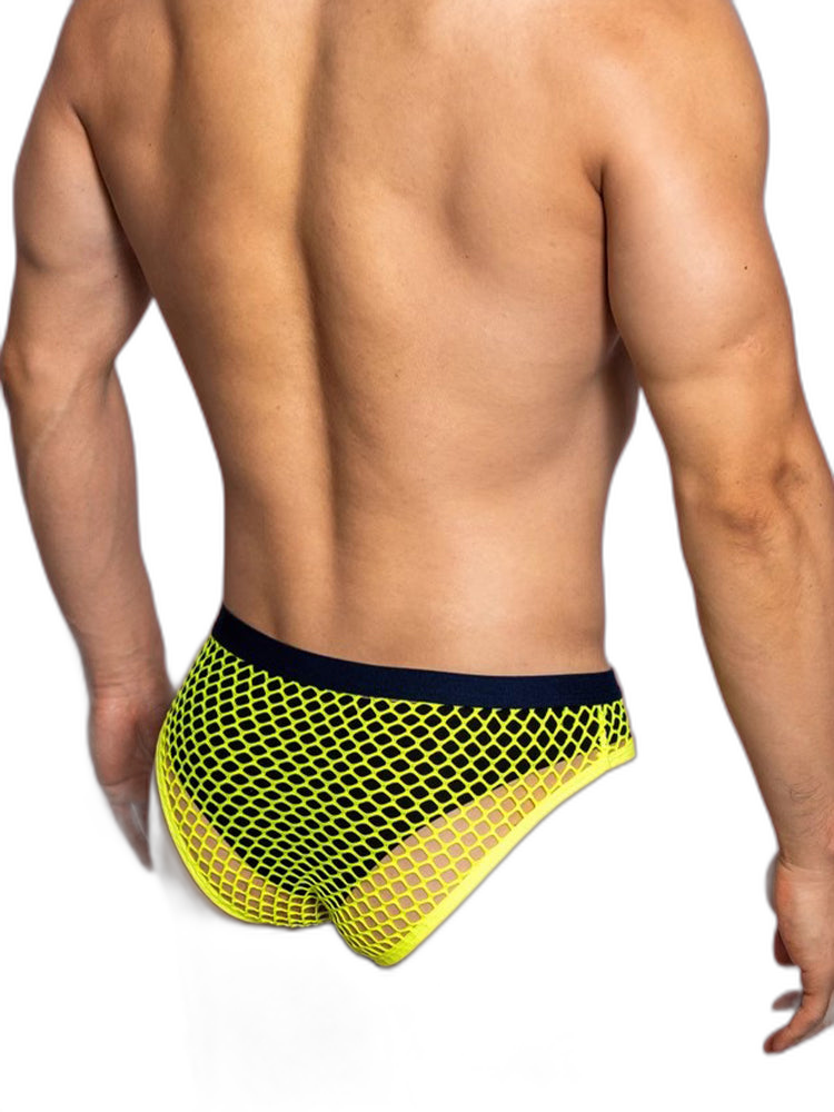 3 Pack Men's Low-Waist Sexy Big Mesh Breathable Transparent Sports Briefs