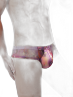 4-pack Men's Lace Print Sheer Mesh Bohemian Boxer Briefs