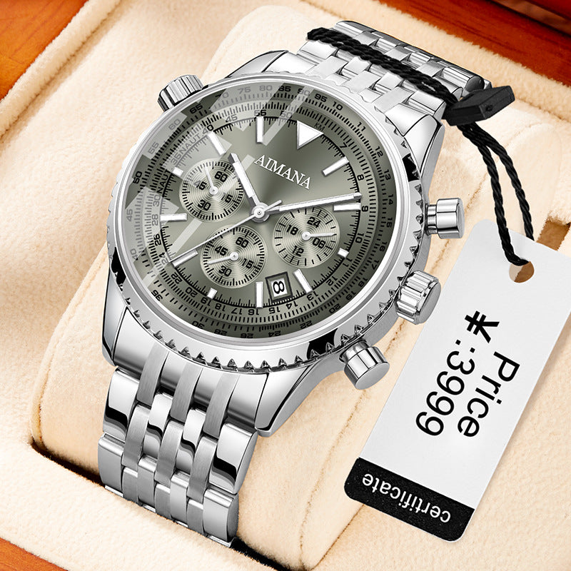 Quartz Three Eyes And Six Needles Men's Watch