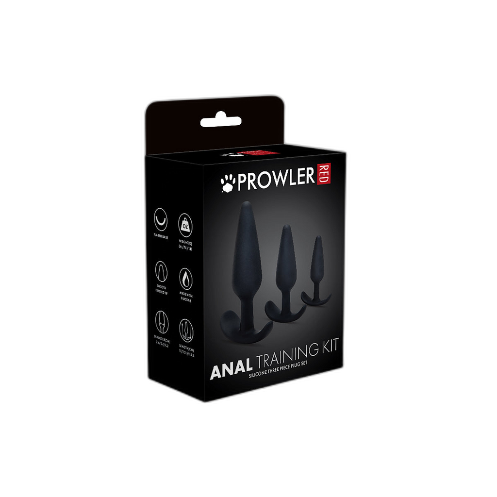 Prowler RED 3 Piece Anal Training Butt Plug Kit Black