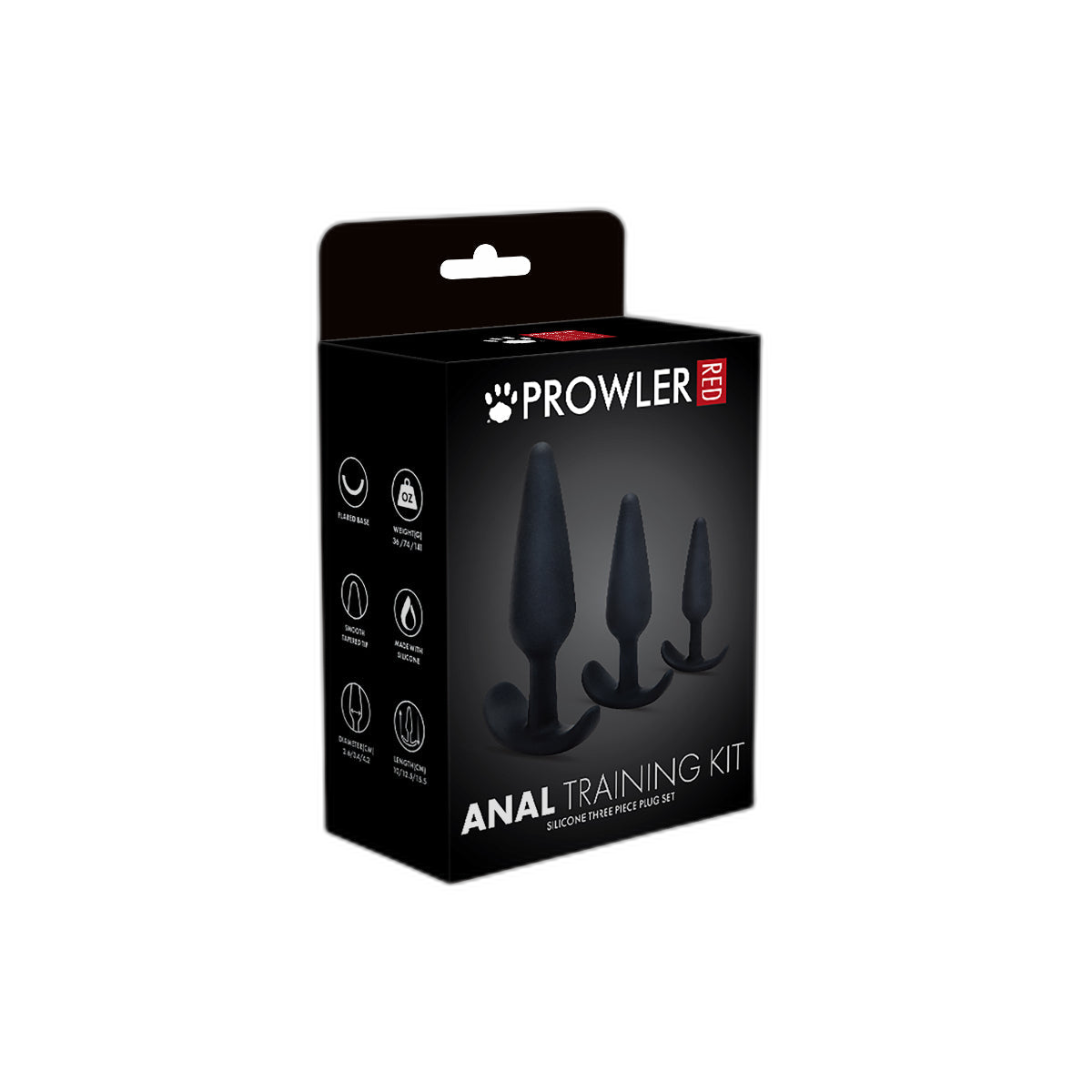 Prowler RED 3 Piece Anal Training Butt Plug Kit Black