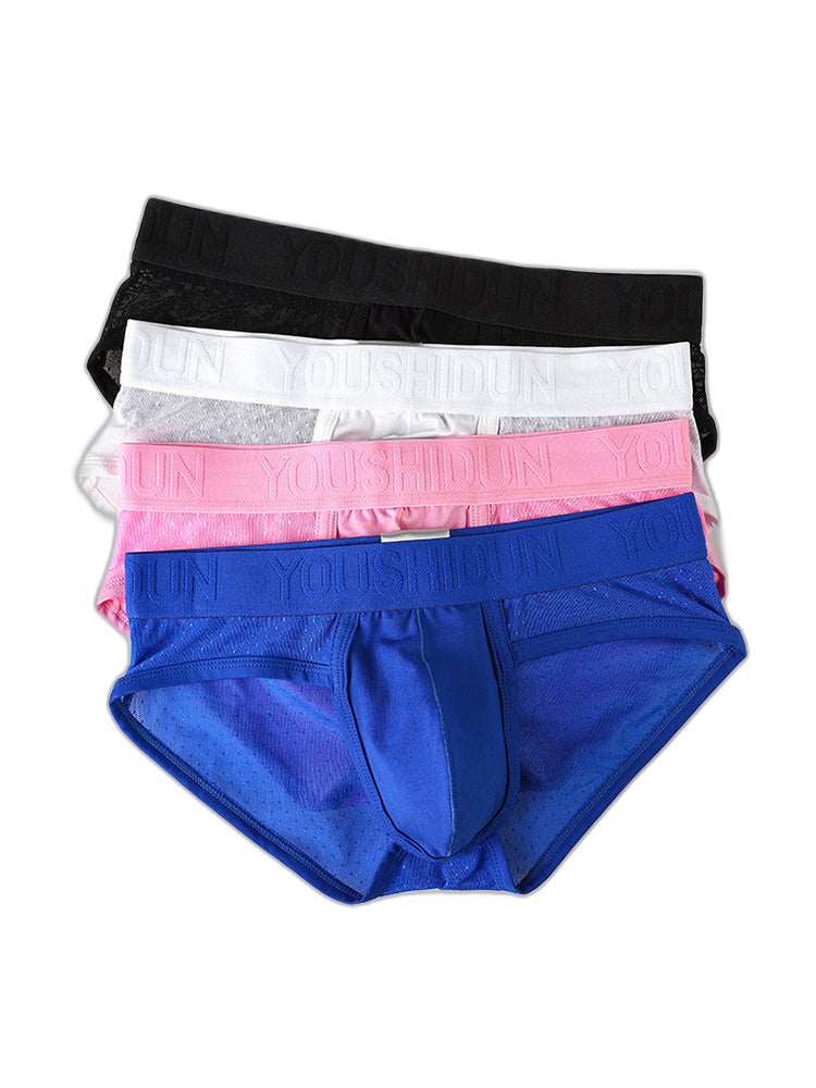 2 Pack Men's Low Rise Mesh Large Pouch U-convex Breathable Comfortable Briefs