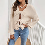 Minimalist Bowknot Matching Niche Knitted Jacket