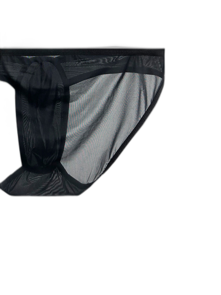 2 Pack Men's Sexy See-Through Triangle Y-Shaped Sleep Briefs